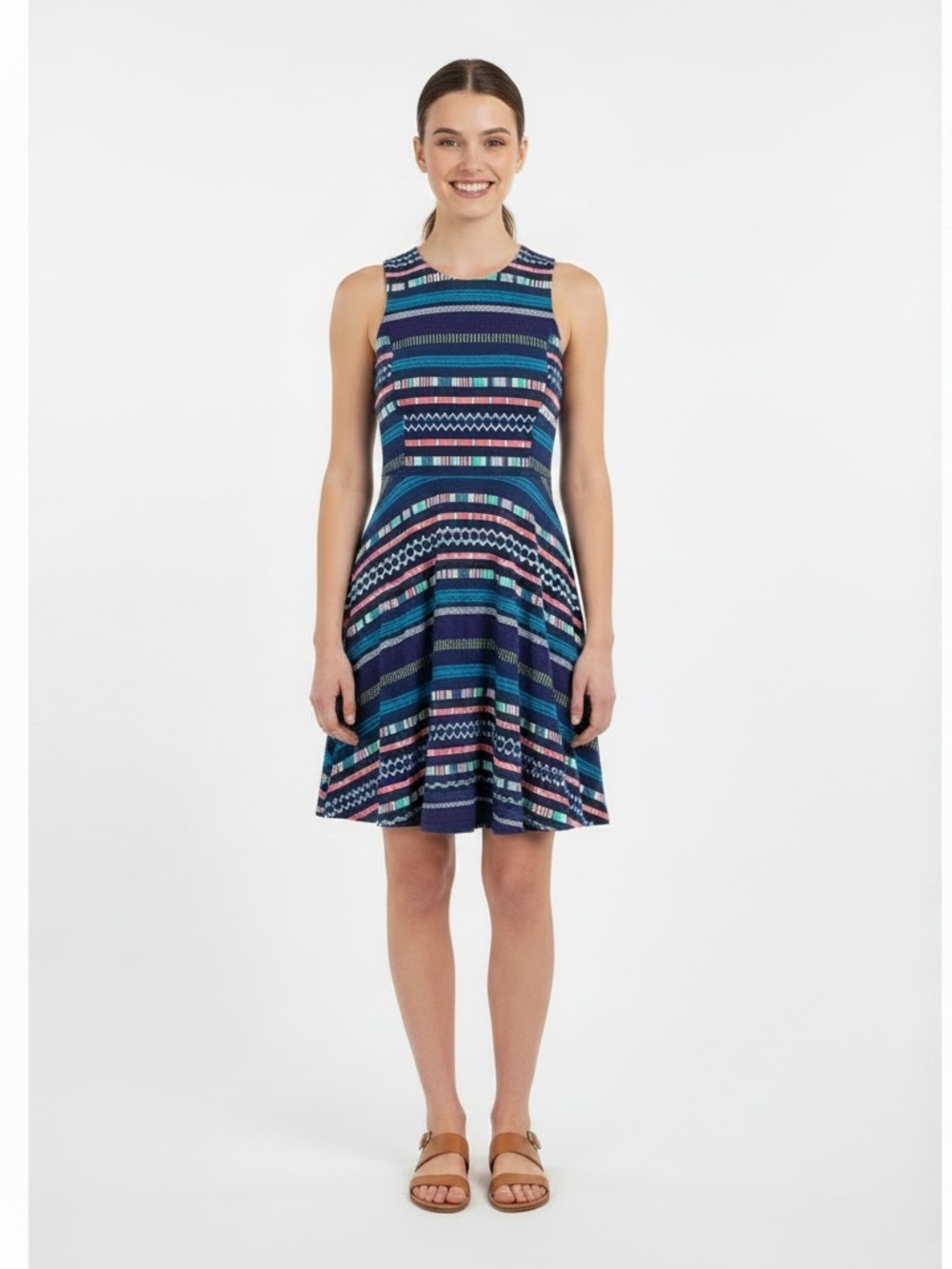 Xhilaration | 2000’s Fit and flare patterned crewneck sleeveless sundress size …